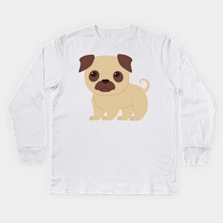 Pug cute dog puppy dog ​​owner Kids Long Sleeve T-Shirt